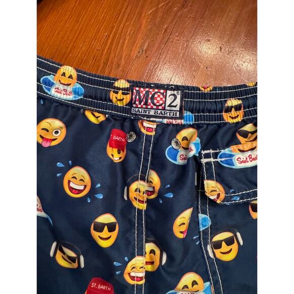 MC 2 Saint Barth Emoji smiley face boys swim trunks size 12 - Picture 9 of 15